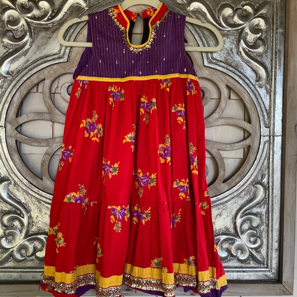 Girls Boho print sleeveless dress